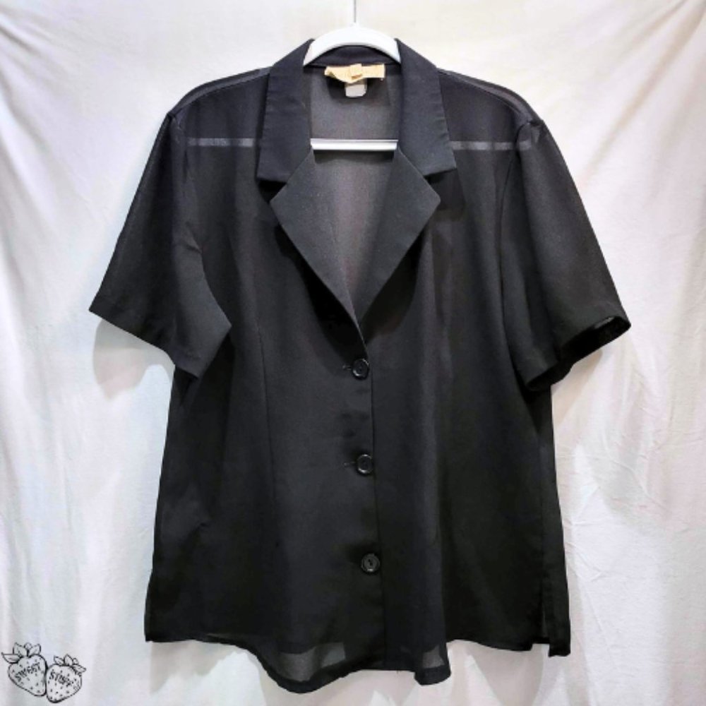 Vintage Silk Button Down Blouse ~